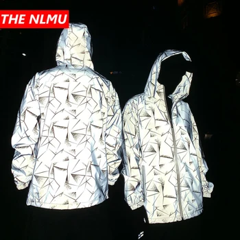 

2019 New Men Reflective Jackets Men Women Waterproof Windbreaker Coat Hip Hop Streetwears Couple Jacket Harajuku WG642