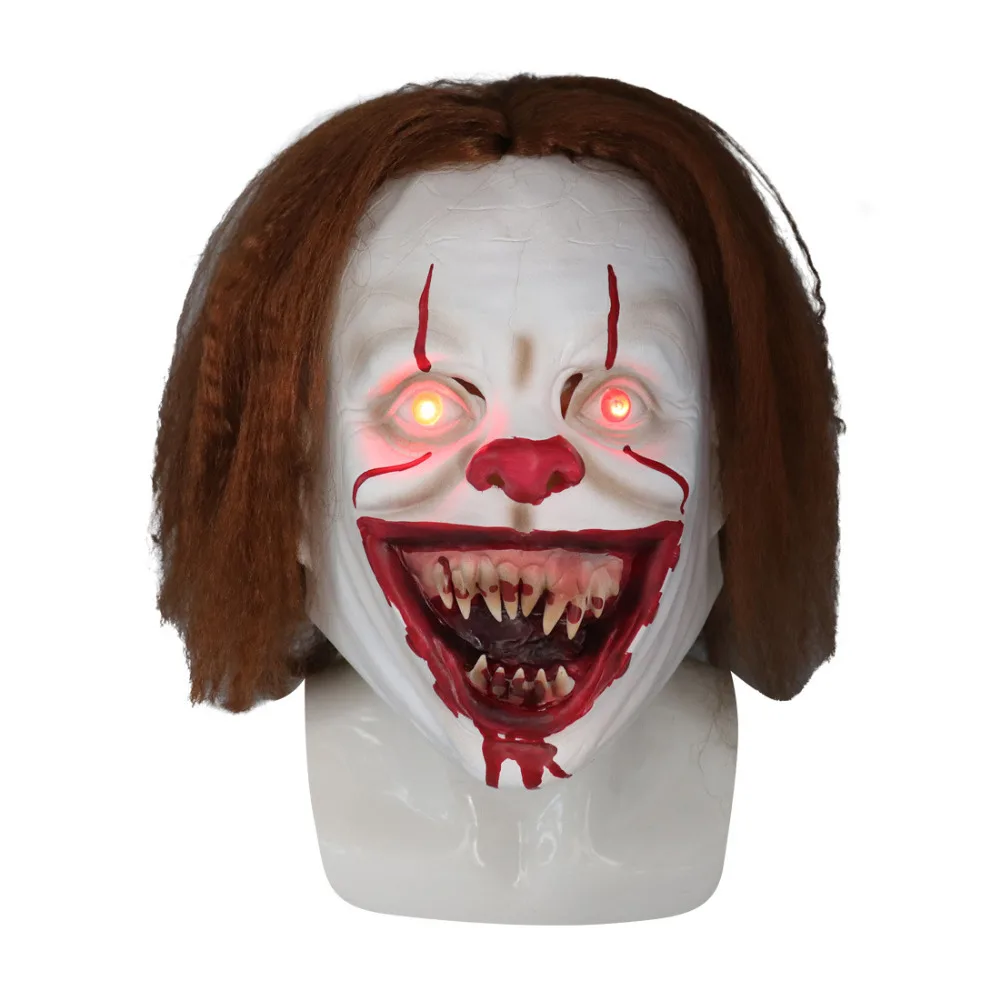 Фильм: голова две Карнавальная маска Pennywise латексный шлем жуткий, пугающий Джокер, клоун светодиодные маски вечерние Хэллоуин реквизит
