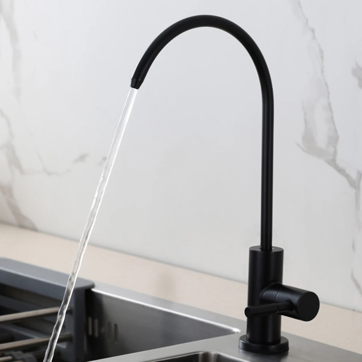 New Gooseneck Kitchen Water Faucet Chrome Direct Drinking Tap Water Plated 1/4 Inch Connect Hose Reverse Osmosis Parts Purifier modern kitchen faucets