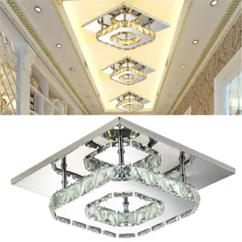 

12W LED Crystal Square Ceiling Lamp Modern Indoor Lighting Aisle Corridor LED Ceiling Light Home Decoration for Living Room