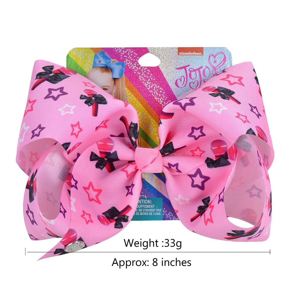 8 дюймов JoJo Луки Jojo Siwa Grosgrain ленты Головные зажимы для девочек ручной работы Заколки шпилька часть головной убор аксессуары для волос 061
