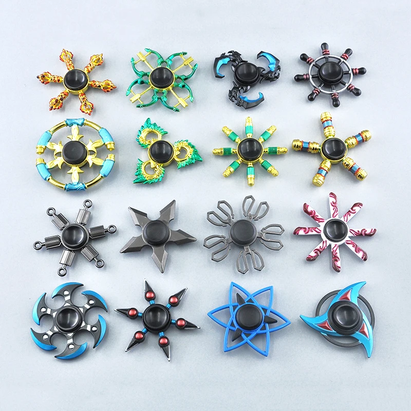 New Zinc Alloy Fidget Spinner Cartoon Anime Shuriken Darts Weapon Model Smooth Hand for Children Adult Stress Relief Toy | Игрушки и