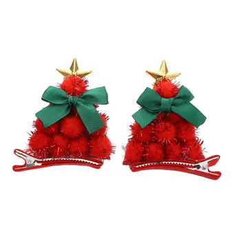

2Pcs Christmas Hair Clips Adorable Christmas Tree Hairpins Hair Accessories