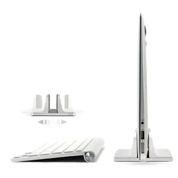 

Vertical Laptop Stand, Adjustable Laptop Holder Desktop Compatible with All MacBook/Surface/Lenovo/Dell/Gaming Laptops (Silver)
