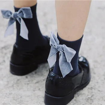 

Fashion Korean Style Women's Summer Retro Bow in Tube Socks Socks Cute Socks Calcetines Mujer Meias L58