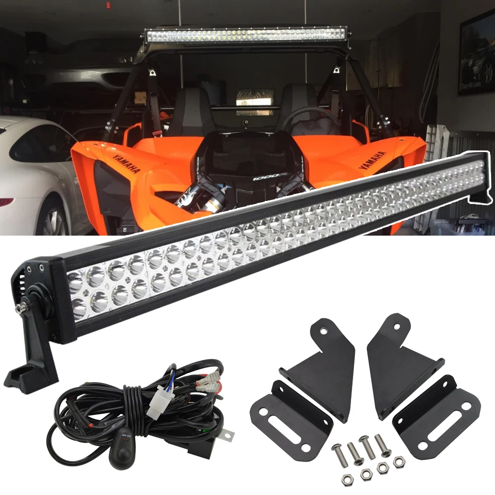 For Yamaha YXZ 1000R 2016-2019 40 inches 240W Straight LED Light Bar with Upper Roof Mounting Brackets and Wiring Kit bl fp240c for optoma w306st x306st replacement bulb sp 8tu01gc01 with p vip 240w e20 8 from china supplier