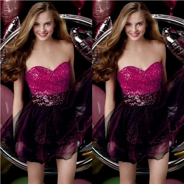 Lace up Sexy backless sweetheart shirt mini Prom Dresses 2015 a-lijn party Avondjurk Custom Made rose red lovertjes Lace up Sexy backless sweetheart shirt mini Prom Dresses 2015 a-lijn party Avondjurk Custom Made rose red lovertjes