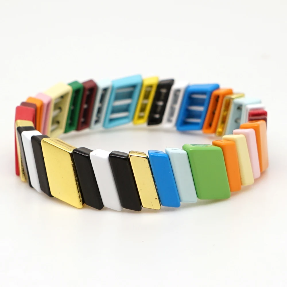 Shinus, богемский Радужный Браслет для женщин, Pulsera Mujer Moda,, эмалированная плитка, браслеты, аксессуары, красочные ювелирные изделия, нарукавная повязка, новинка