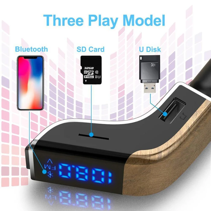 Автомобильный Bluetooth fm-передатчик беспроводной Handsfree авто MP3 плеер двойной USB быстрая зарядка AS99