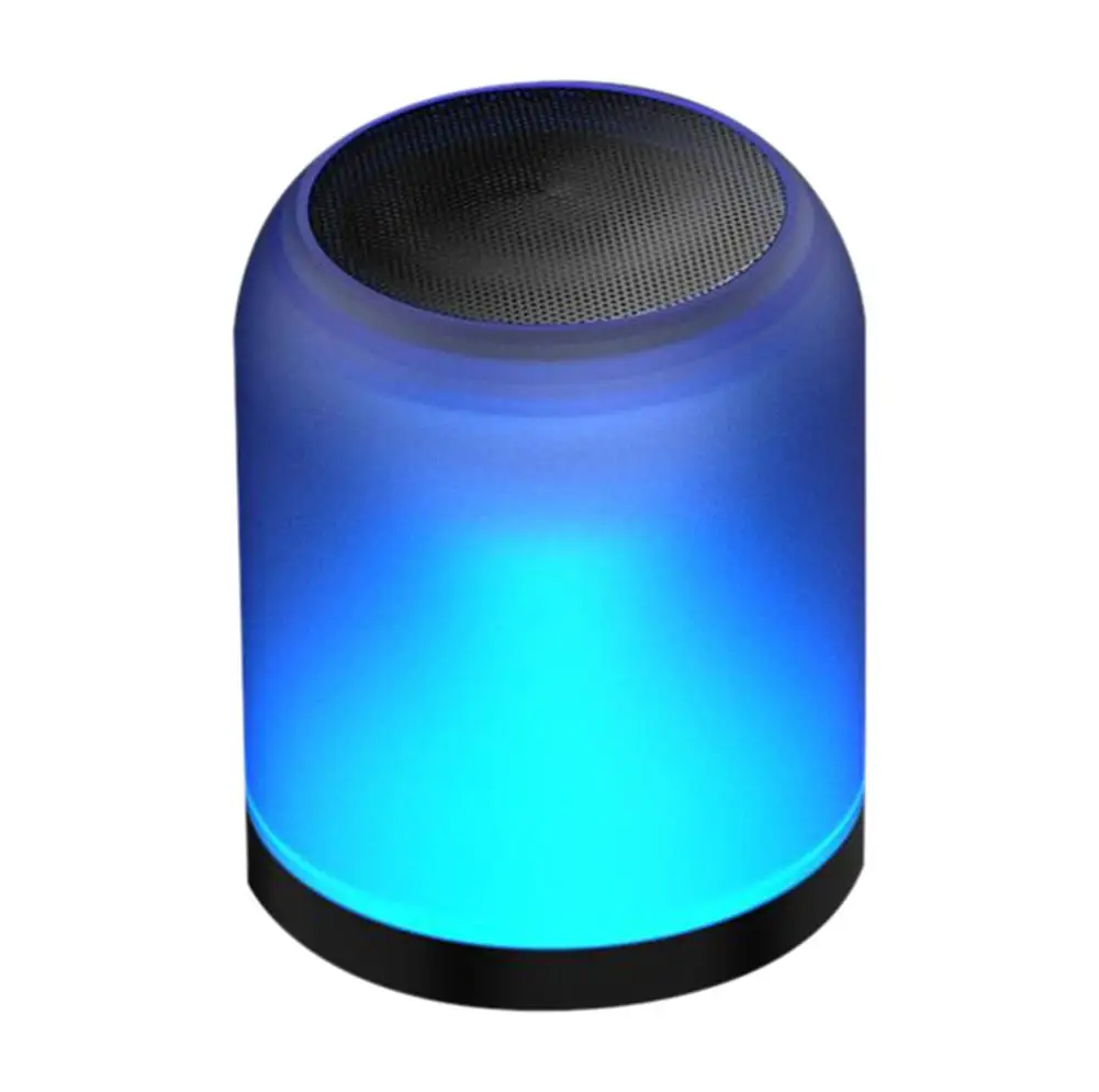 Bluetooth 5,0 динамик мини аудио визуальный беспроводной громкий динамик 3D стерео красочные дыхательные огни водонепроницаемый пылезащитный звуковой ящик - Цвет: Black