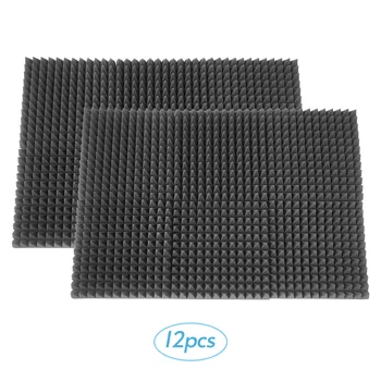

12pcs 12*12 inch High Density Studio Acoustic Foams Panels Sound Insulation Foam Fire Retardant for Studio KTV Broadcast NEW
