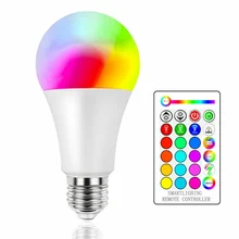 E27 B22 RGBW bombillas de luz LED 4W 7W 10W 15W 110V 220V Lampada cambiante colorido RGB LED lámpara con Control remoto IR