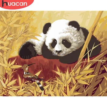 

HUACAN Pictures By Numbers Panda Animals HandPainted Kits Drawing Canvas Painting Music Home Decoration DIY Gift