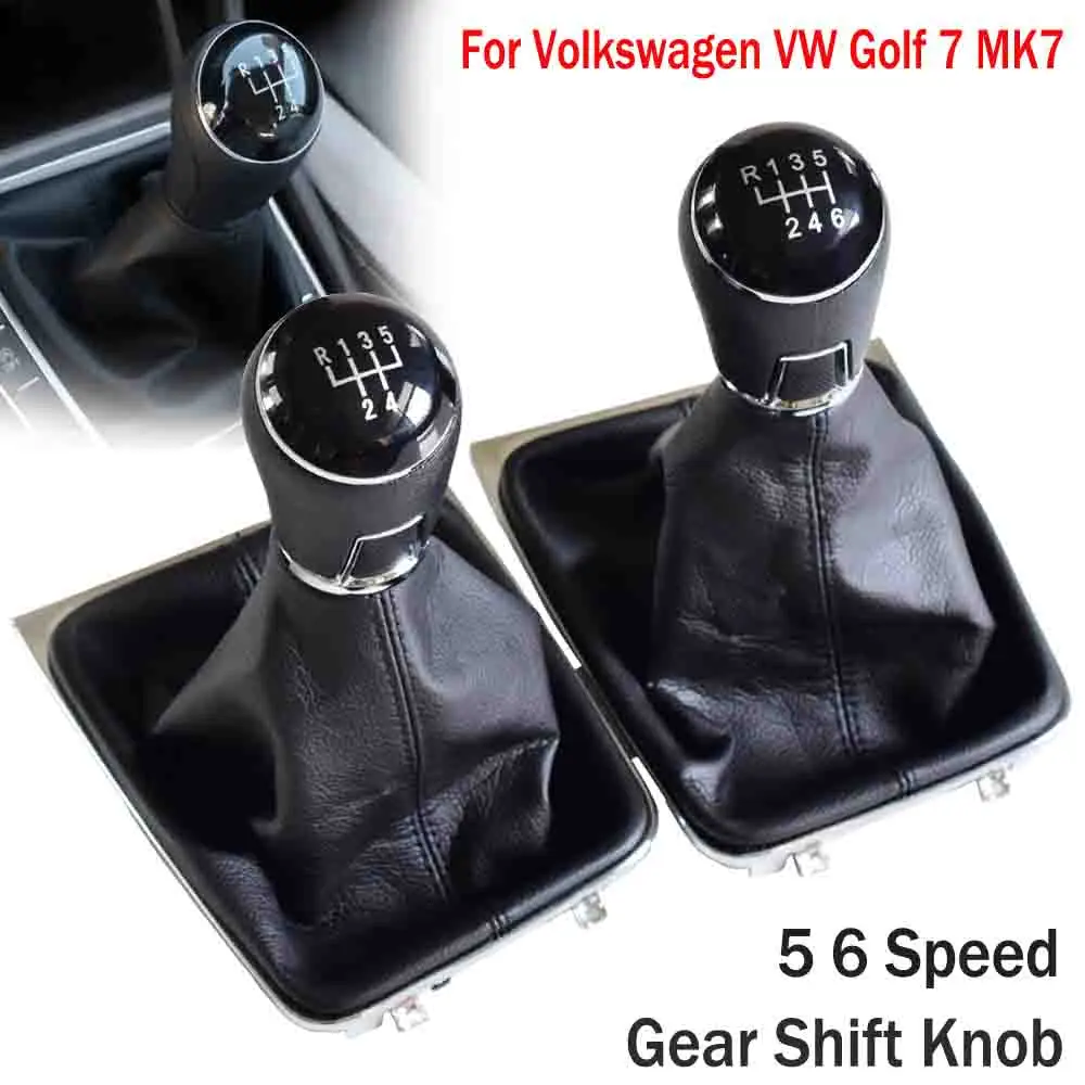 VW 골프 7 A7 MK7 GTI GTD 2013 2014 2015 2016 2017 2018 자동차 기어 스틱 레벨 시프트 노브, 가죽 부츠 포함