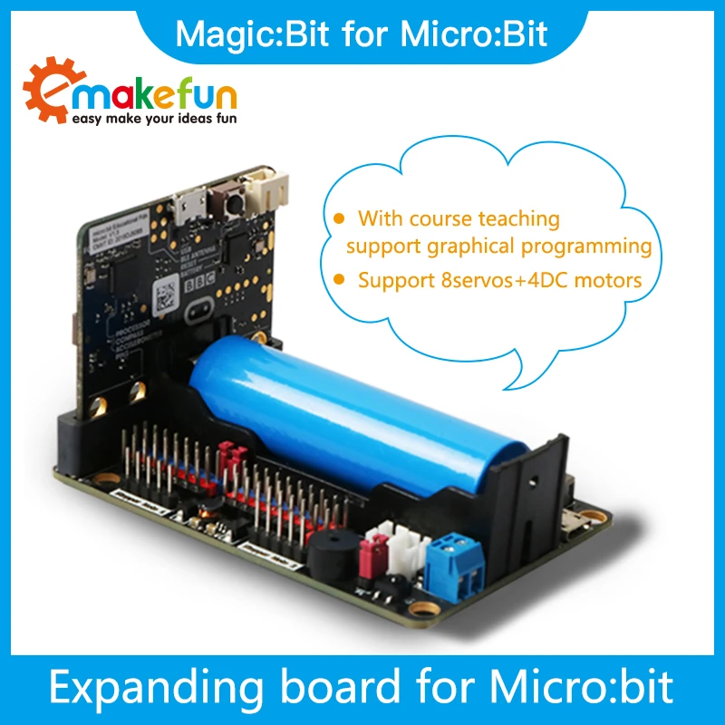 Extension Board For Microbit V2.0 Support 8 Servos And 4 Dc Motors
