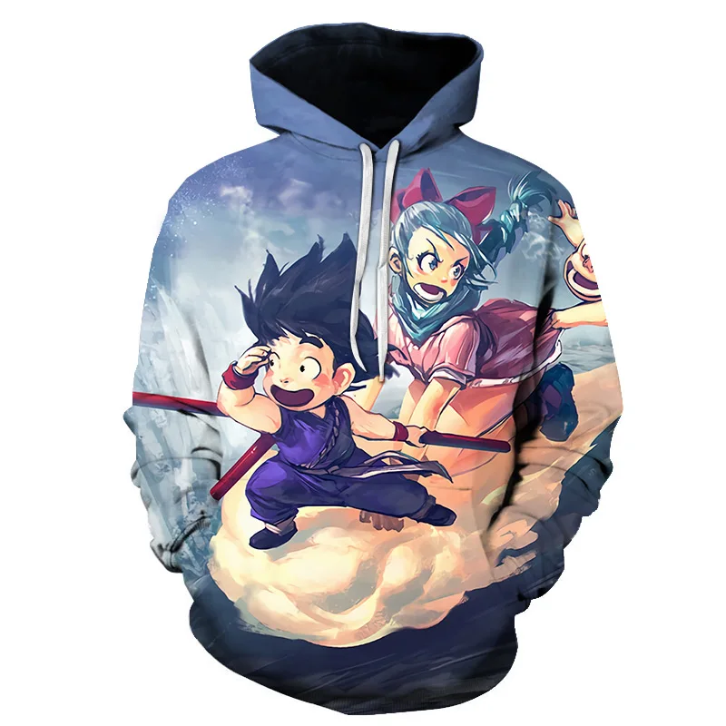 picture color Худи Dragon Ball для маленьких мальчиков/девочек 3D Толстовка 7Dragon Ball Z кофты аниме модные Повседневное костюмы Тонкий пуловер с капюшоном внешний - Цвет: picture color