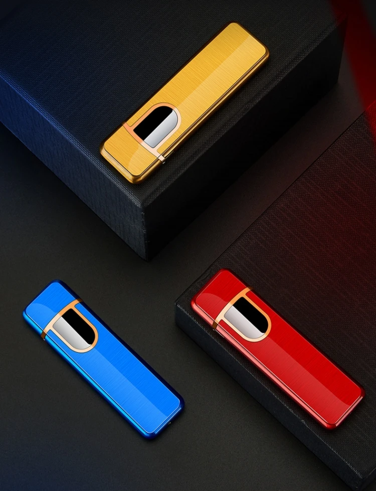 Usb плазменная зажигалка сенсорная Индукционная ветрозащитная электрическая зажигалка электронная зарядная зажигалка Прикуриватель супертонкая зажигалка usb электронная зажигалка
