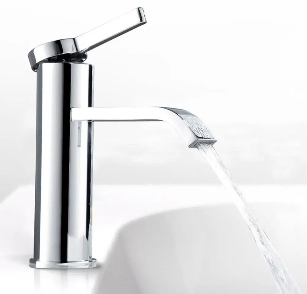 

Bathroom Faucet Waterfall Sink Tap Hot and Cold Mixer Tap Deck Mounted Single Handle Basin Faucet Single Hole