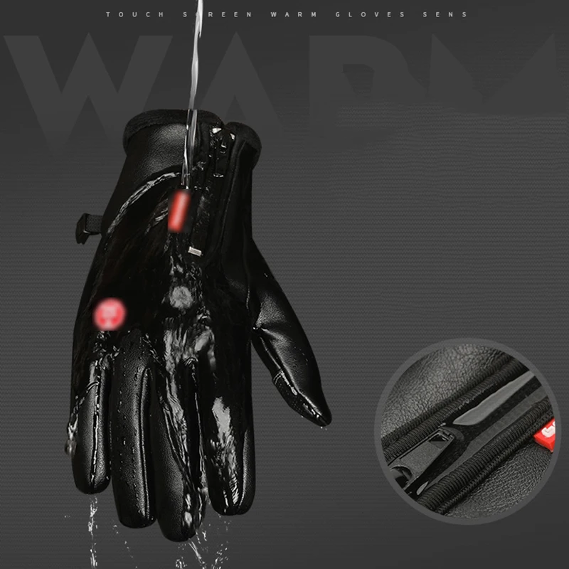 1 пара велосипедных мотоциклетных перчаток полный палец Спорт на открытом воздухе сноуборд лыжные перчатки ветрозащитные зимние сохраняющие тепло пресс-экран