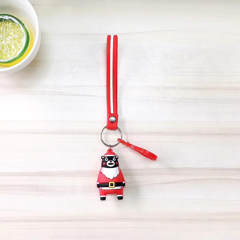 

Trend Creative PVC Cartoon Christmas Bear Pendant Girl Bag Cute Keychain Accessories Jewelry