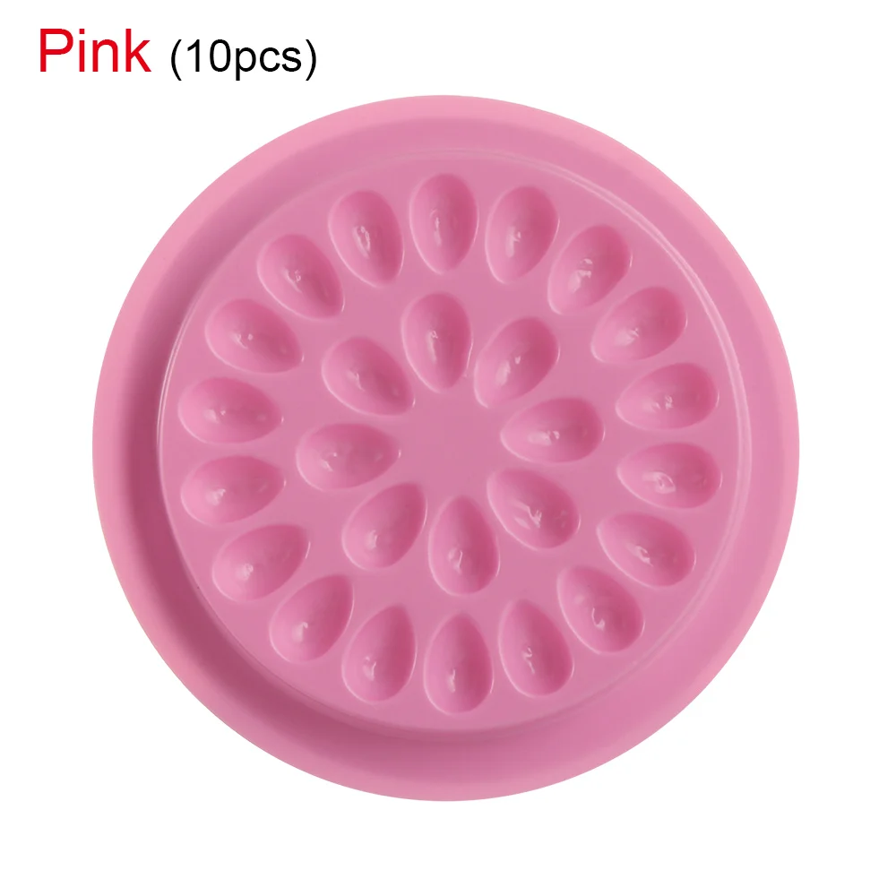 10pcs pink Пластиковая клеевая прокладка в форме цветка, клеевая Подушечка для наращивания ресниц, накладные ресницы, клеевой держатель, клей, паллет, инструменты - Цвет: 10pcs pink