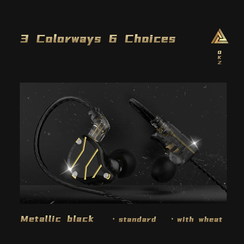 QKZ ZXN ZS10 Pro Noise Cancelling Earphones Headphones Sport in Ear Monitor Metal Headset