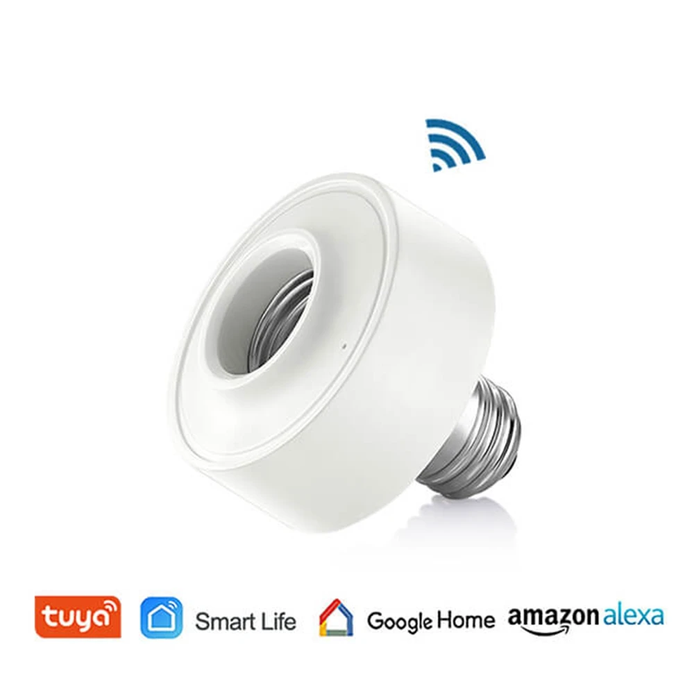 Tuya Smart WiFi Light Socket Lamp Holder for Led Bulb E27 E26 Google Home Echo Alexa Voice Control Remote Control ON OFF