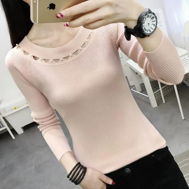 Autumn And Winter New 2021 Foreign Style Loose Round Neck Knitted Women's Long-sleeved Pullover Sweater Worn Inside Outside | Женская