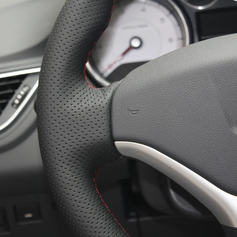 Кожаный чехол рулевого колеса автомобиля из микрофибры для Peugeot 308 408 2013 Плетеный