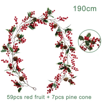

Artificial Rattan Christmas Leaf Red Fruit Acacia Bean Decoration Rattan Brand New And High Quality