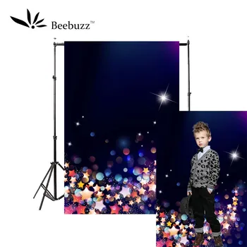 

Colorful neon light drops on dark blue background photography studio photophone Personal and child photo shoots