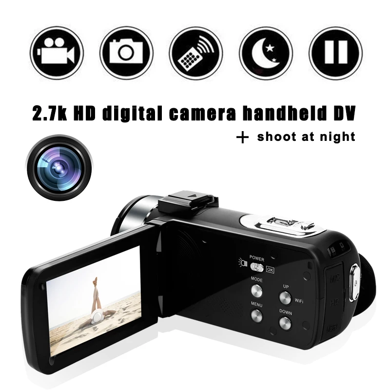 Cewaal WIFI Digital Camera Portable Night Vision Digital Camcorder HDMI 4K Photo Professional DSLR 2.7K Video Camera 16X