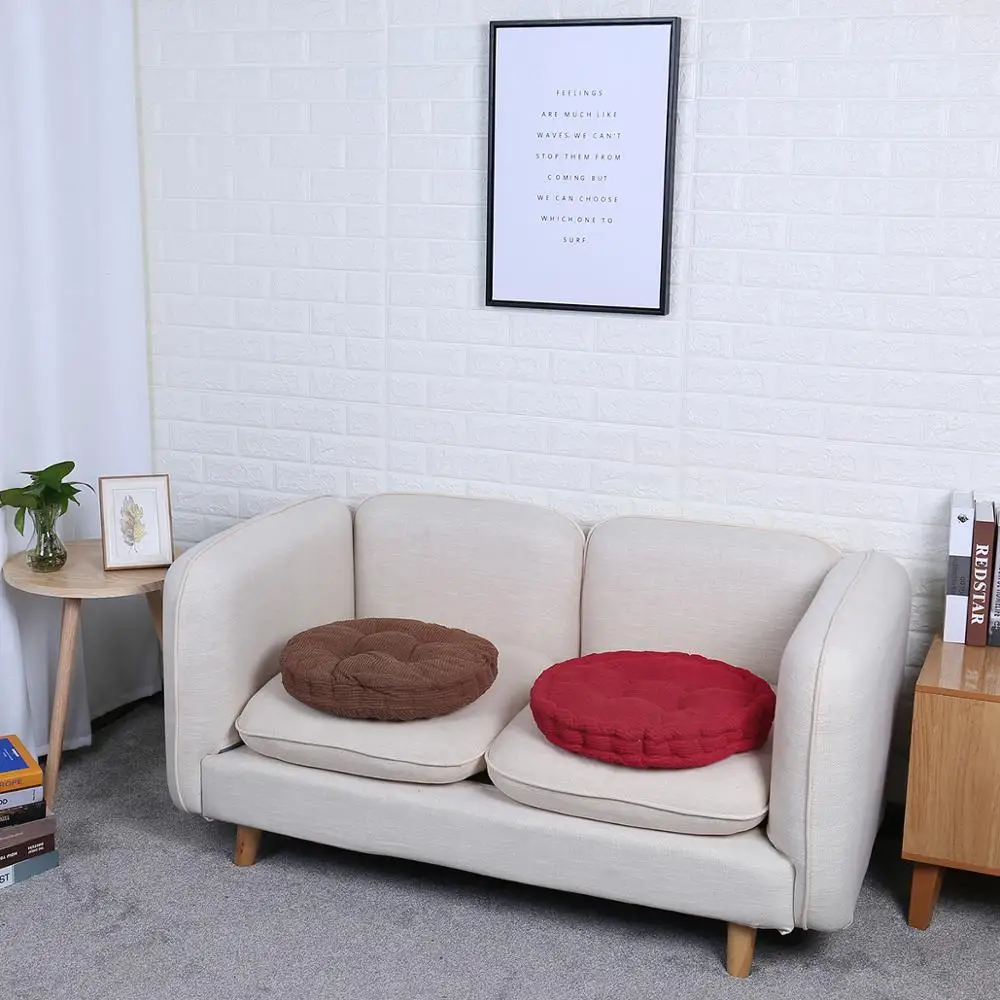 EHOMEBUY круглая Подушечка для стула, натуральная Подушка для домашнего стула, подушка для сидения, мягкая, офисная, плюшевая, подушка, наполненная EPE, одноцветная