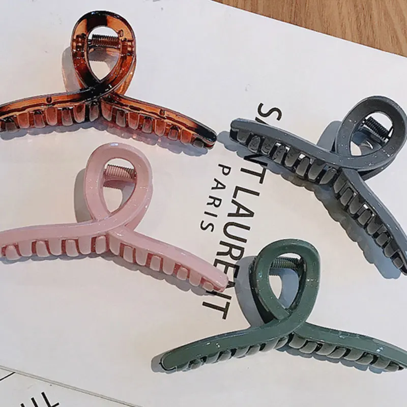 1PC Barrettes  Hair Claw For Women Acrylic Hairpins Hair Crab Claws Girls Make UP Washing Tool Accessories Women Hair Clips 2021