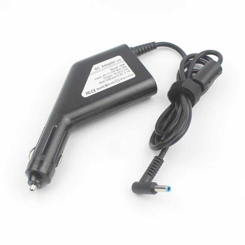 19,5 V 2.31A Laptop-Adapter DC-Autoladegerät mit USB-Stromversorgung für HP EliteBook G3 820 G4 840 G2 G1 1040 1030 725, blaue Buchse_voghion.com