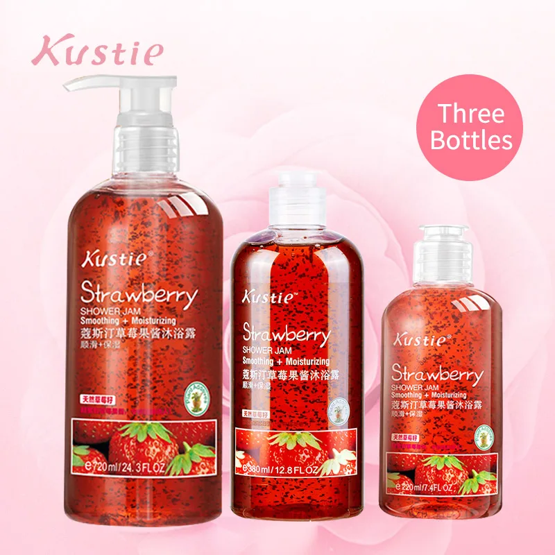 

Kustie strawberry jam body wash refine dry and rough skin smooth lasting fruit fragrance delicious shower combination shower gel