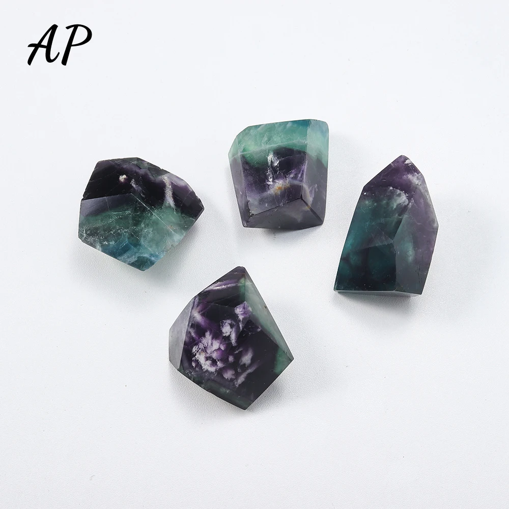 

1pc Natural Colorful Fluorite Polished Irregular Crystal Feather Fluorite Healing Quartz Aquarium Home Ornament