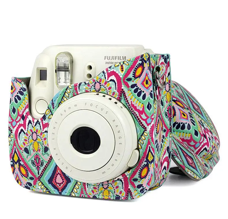 BEESCLOVER Камера сумка из искусственной кожи через плечо сумка для фотоаппарат Polaroid Mini8/8+/9insz с бриллиантами Зеленый Камера защитный чехол для сумки r60