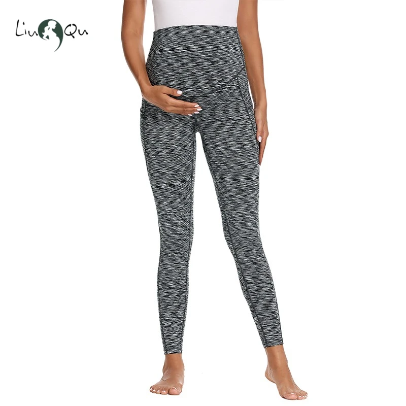 maternity tracksuit set New Womens Maternity Yoga Pants Pregnancy Mama Clothing for Women with Pockets High Waisted Workout Pants for Women Leggings maternity work clothes