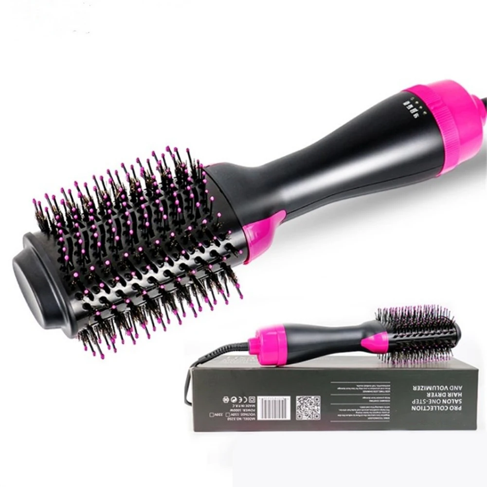 2 in 1 Multifunctional Hair Dryer & Volumizer Rotating Hair Brush Roller Rotate Styler Comb Styling Straightening Curling Iron