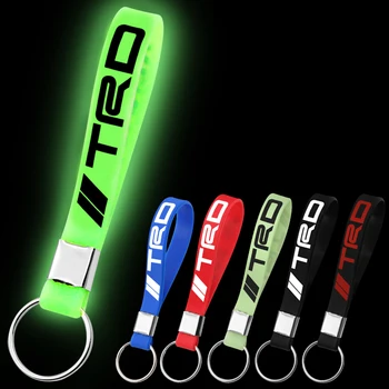 

1pcs Excellent Luminous Emblem in Silicone Badge Car Keychain for ToyotaS CROWN REIZ TRD race LOGO tire accessories