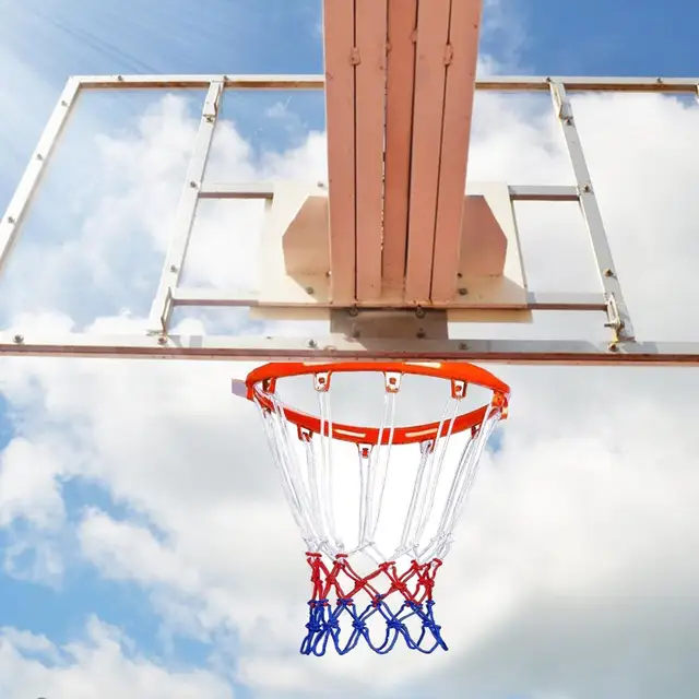 1-5PCS Basketball Net All-Weather Basketball Net Tri-Color Basketball Hoop Net Powered Basketball Hoop Basket Rim Net 2