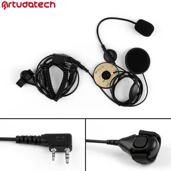 

Artudatech 1Pcs 2 Pin Single Motorcycle Helmet Headset Adjust Volume For Kenwood TH TK 2Way Radio Walkie Talkie