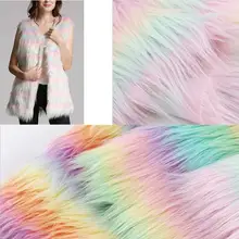 Разноцветная жаккардовая Радужная плюшевая ткань, искусственный мех, войлочная ткань, ткань для кукольной обуви, жилет 160 см* 100 см