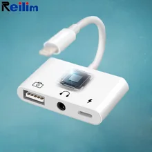 3 in1USB OTG Adapter with Charging 3 5mm Headphone Jack For Lightning to 3 5mm jack Camera Reader OTG Cable For iPhone iPad