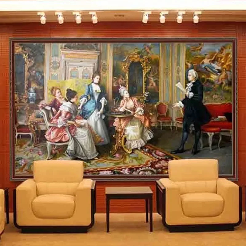 Custom Mural Wallpaper 3D Stereo European Court Oil Painting Fresco Living Room Theme Hotel Retro Background Wall Papers Poster