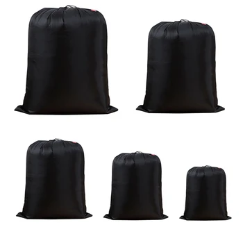 

5pcs Nylon Black Storage Bag Succinct Exquisite Drawstring Pocket for Clothing