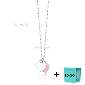 

XL TFX TTFF Rllen Original Classic Pink Heart Embellished Necklace Is Suitable for Women To Attend Party Jewelry Free Delivery.