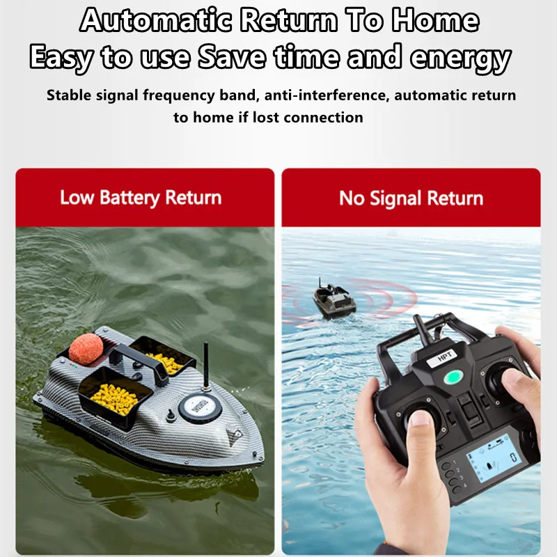 GPS Fixed-point Nesting Sonar Fish RC Bait Boat 500M 2KG Load LCD Screen Waterproof Design Auto Correction Yaw RC Fishing Boat 5 GPS Fixed-point Nesting Sonar Fish RC Bait Boat 500M 2KG Load LCD Screen Waterproof Design Auto Correction Yaw RC Fishing Boat 5
