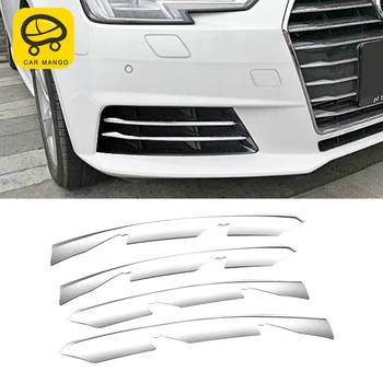 

CarManGo for Audi A4 S4 B9 2017 2018 Car Styling Front Fog Light Lamp Cover Trim Frame Sticker Chrome Strips Exterior Accessory